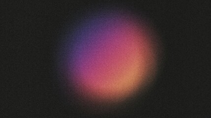 A gradient circle in the center of the image, blending from lavender to bright orange, noise texture effect
