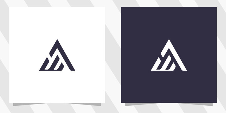 letter wa aw logo design vector