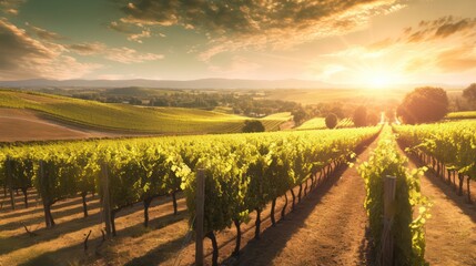 Fototapeta premium Winemakers using traditional techniques to craft wines that capture the essence of the land.