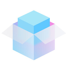 Box Package Cart Shopping E-commerce Asset Element Glassmorphism Icons and Symbol Png Svg Illustrator	