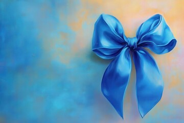 Radiant blue gift embellished with a smooth ribbon set against a gentle background