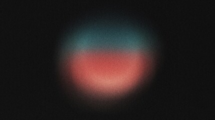 A gradient circle in the center of the image, blending from ruby red to teal, noise texture effect