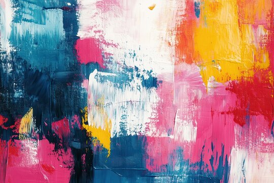 Vibrant contemporary art on a textured background. Showcasing a combination of brush techniques, paint drips, and oil and acrylic components. Ideal for modern wallpaper styles