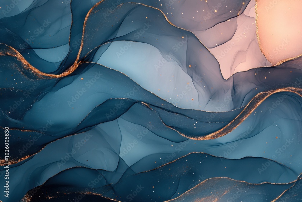 Poster graceful flowing abstract artwork crafted using inking methods. soft and ethereal wallpaper style sh