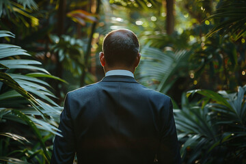 Successful business person man woman dressed luxury formal suit traveling corporate trip, Generative AI