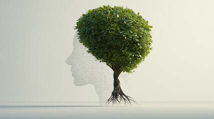 Nature and Mind Fusion Art Concept