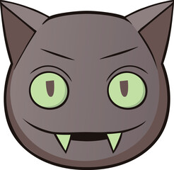 Halloween bat vampire head. Vector, flat design