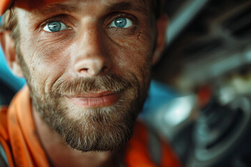 Skilled experienced person car mechanic auto maintenance garage service, Generative AI