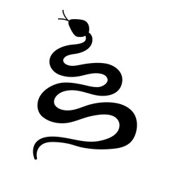 Silhouette of a snake on a white background, symbol of 2025, vector illustration isolated on a white background.