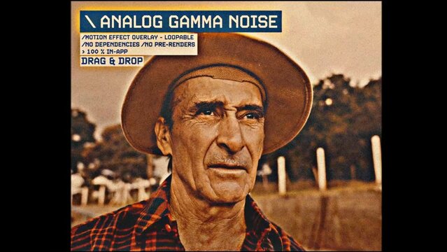 Analog Gamma Noise Procedural Motion Effect: VHS, VCR, Retro CRT, Old TV Filter