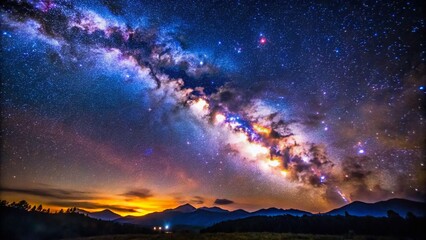 Obraz premium Stunning Macro Photography of the Milky Way Galaxy Detailing Cosmic Wonders for Astronomy Lovers