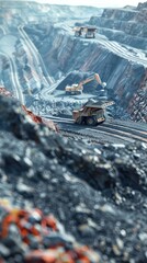 Craft realistic 3D models of mining operations, showcasing the various processes involved in extracting minerals from the earth