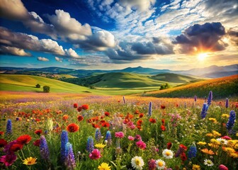 Obraz premium Stunning Nature Landscape with Vibrant Colors and High Depth of Field for Ultimate Visual Impact