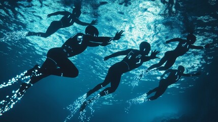 Underwater cyborgs race through bioluminescent coral reefs in Olympics