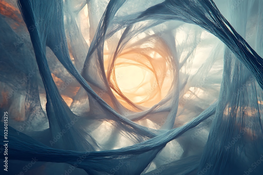 Poster Abstract pattern with soft light and swirling lines.