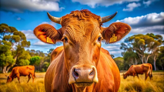 Stunning Portrait of Droughtmaster Cattle in Natural Landscape Setting