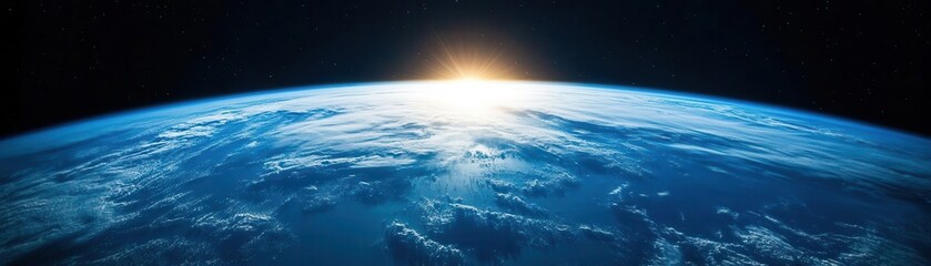 Fototapeta premium A space photographer's dream the Earth s silhouette illuminated by soft morning light Silhouette of Earth, space photography