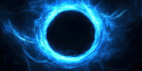 A blue circle with a hole in the middle