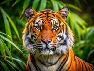 Fototapeta premium Stunning Tiger Images for Wildlife Enthusiasts - Captivating Stock Photos of Tigers in Their Natural Habitat