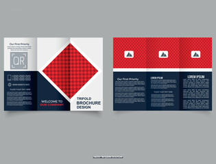 Corporate trifold brochure template. Modern, Creative, and Professional tri-fold brochure vector design.