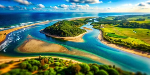 Stunning Tilt-Shift Photography of River Mouths for Landscape Enthusiasts