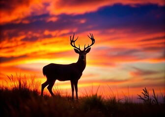 Stunning Whitetail Buck Silhouette in Tilt-Shift Photography for Nature Enthusiasts