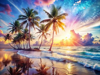 Summer Beach Vacation Double Exposure Photography for Dreamy Escapes