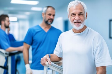 Obraz premium Men in rehabilitation post-surgery