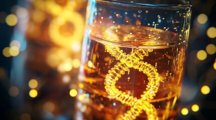 Bioluminescent DNA protein shake with golden helix structures and nanobot gene activators