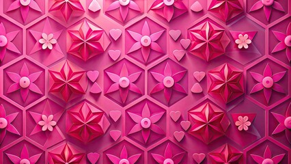 Delicate pink backdrop adorned with geometric shapes, perfect for creating beautiful Mother's Day and Valentine's Day card templates that convey love and appreciation creatively.