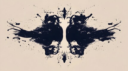 Mesmerizing Ink Blot Symmetry - Captivating Rorschach-Inspired Abstract Composition
