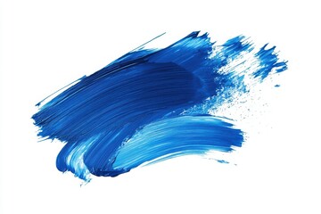 Artisan brush mark in azure on a pale canvas