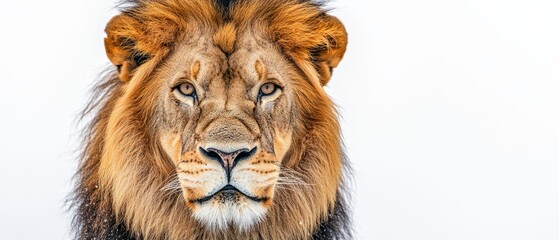 Fototapeta premium Majestic Old Lion Portrait Capturing the Wisdom and Strength of Nature in Stunning Detail for Wildlife and Animal Photography Enthusiasts