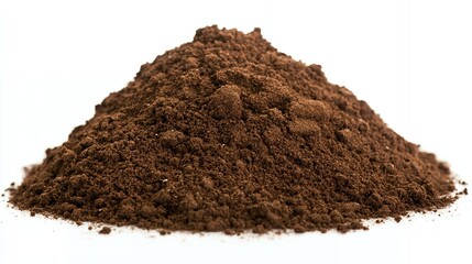 A close-up of a pile of ground coffee beans.