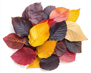 Obraz premium Vibrant Autumn Leaves Pile - Colorful Fall Foliage in Rich Hues of Red, Orange, and Yellow, Creating a Beautiful Seasonal Landscape for Nature Lovers