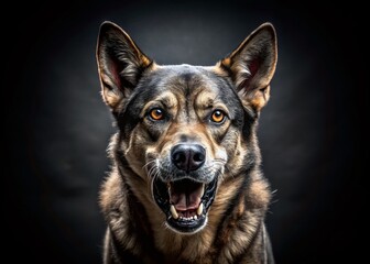 Fototapeta premium The Scariest Dog: Capturing Fearsome Canine Encounters in Documentary Style