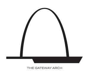 The Gateway Arch Building USA Editable Vector Outline and Silhouette
