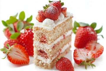 chocolate cake with strawberries, strawberry cake with cream, homemade and delicious strawberry cake