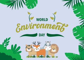 world environment day poster. go green element vector. save our earth. 