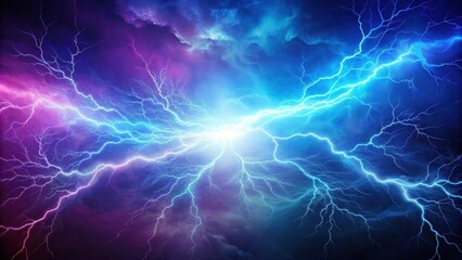 Intense blue and purple background with lightning , dramatic, vibrant, stormy, electric, eerie, abstract