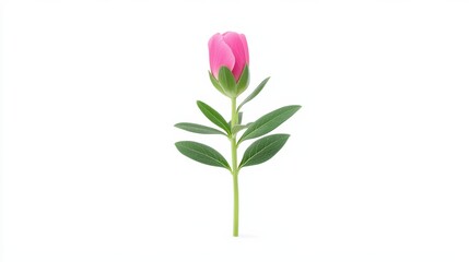 Delicate Pink Flower on White Background