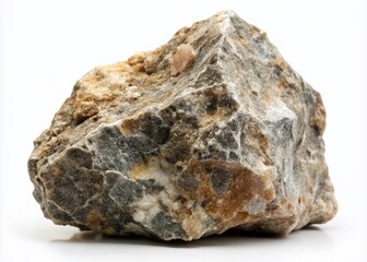 Obraz premium Unpolished Andesite Rock Cutout on White Background for Natural Texture and Geology Photography