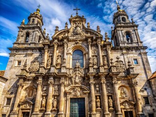 Fototapeta premium Urban Exploration of San Francisco Convent in Santiago de Compostela - Stunning Architectural Details