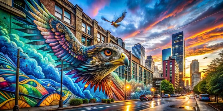 Urban Exploration Photography of Cool Seahawk Imagery in Cityscapes