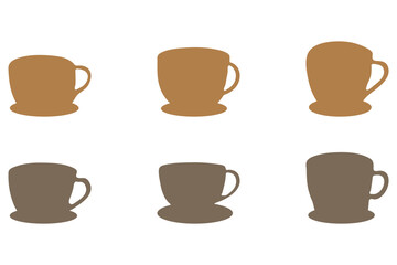 Simple cup glass illustration set design