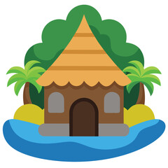 Hut Flat vector illustration on a white background