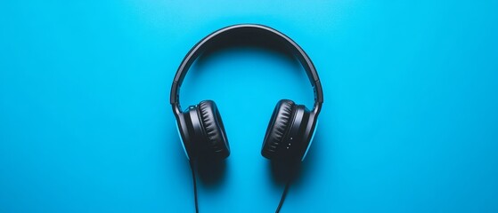 Minimalist Headphones - Sleek, modern headphones isolated on a solid color background. Perfect for advertising campaigns and music websites.