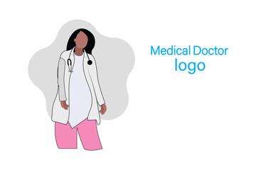 Doctor smiling with happy face, National Doctors Day Background Design with young male physician illustration, Cartoon doctors and nurses, doctor Logo  Medical health care