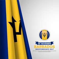 Barbados independence day flag vector template with national color Square banner background