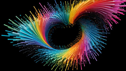 Abstraktion Visualisierung von Schallwellen auf Schwarz 16х9. Hintergrund f&uuml;r das Design 9.